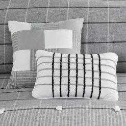 Top 10 ❤️ Madison Park Elm Gray 5 Piece Faux Linen Jacquard Comforter Set 😀 -Madison Park Sales unnamed file 2744