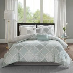 New 🎉 Madison Park Karyna Aqua 9-piece Cotton Sateen Printed Comforter Set 🎁 -Madison Park Sales unnamed file 2756