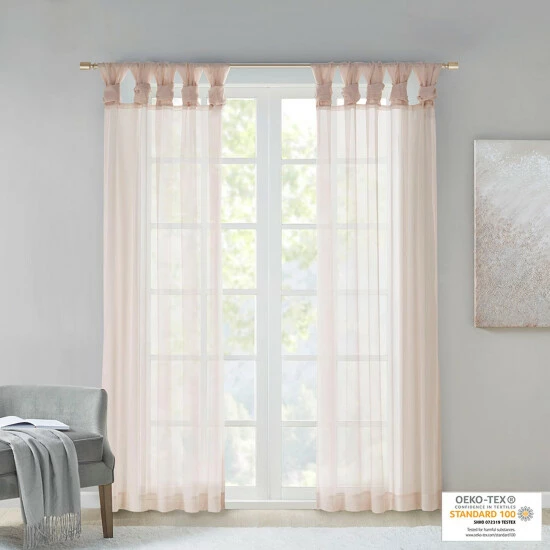 Discount 🧨 Madison Park Elowen Twisted Tab Voile Sheer Window Pair Light Grey 🧨 11 Discount 🧨 Madison Park Elowen Twisted Tab Voile Sheer Window Pair Light Grey 🧨 - Image 9