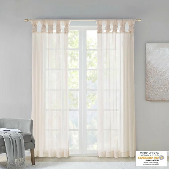 Discount 🧨 Madison Park Elowen Twisted Tab Voile Sheer Window Pair Light Grey 🧨 12 Discount 🧨 Madison Park Elowen Twisted Tab Voile Sheer Window Pair Light Grey 🧨 - Image 10