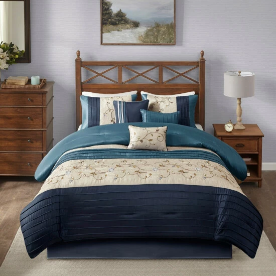 Best Sale ๐ Madison Park Belle Navy Comforter Set ๐ 3 Best Sale ๐ Madison Park Belle Navy Comforter Set ๐