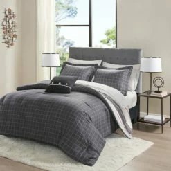 Best deal 🥰 Madison Park Essentials Lydon Gray/Charcoal Reversible Complete Bedding Set 🌟 -Madison Park Sales unnamed file 2846
