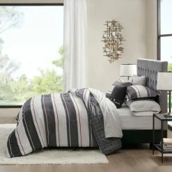 Best deal 🥰 Madison Park Essentials Lydon Gray/Charcoal Reversible Complete Bedding Set 🌟 -Madison Park Sales unnamed file 2847