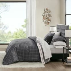 Best deal 🥰 Madison Park Essentials Lydon Gray/Charcoal Reversible Complete Bedding Set 🌟 -Madison Park Sales unnamed file 2848