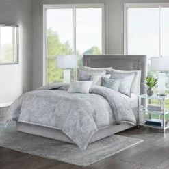 Best Pirce ✨ Madison Park Nowell 7-piece Marble Pattern Cotton Sateen Comforter Set Grey ⌛ -Madison Park Sales unnamed file 2869