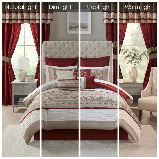 New 🔔 Madison Park Essentials Katarina 24-Piece Complete Bedroom Set (Window Panels And Sheet Set Included) Purple 🛒 7 New 🔔 Madison Park Essentials Katarina 24-Piece Complete Bedroom Set (Window Panels And Sheet Set Included) Purple 🛒 - Image 5