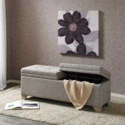 Discount ❤️ Madison Park Jaxon Soft Close Storage Bench Grey Multi 🥰