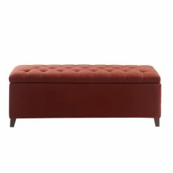 Flash Sale 💯 Madison Park Sasha Rust Red Tufted Top Storage Bench 😍 -Madison Park Sales unnamed file 2958