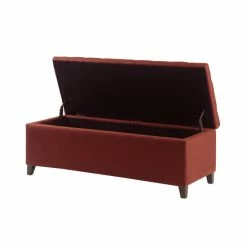 Flash Sale 💯 Madison Park Sasha Rust Red Tufted Top Storage Bench 😍 -Madison Park Sales unnamed file 2959