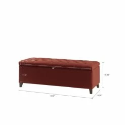 Flash Sale 💯 Madison Park Sasha Rust Red Tufted Top Storage Bench 😍 -Madison Park Sales unnamed file 2960