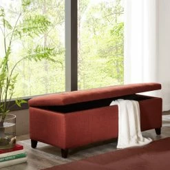Flash Sale 💯 Madison Park Sasha Rust Red Tufted Top Storage Bench 😍 -Madison Park Sales unnamed file 2961