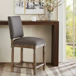 Buy 🤩 Madison Park Kagen Grey/ Reclaimed Grey Counter Stool - 19.25"w X 23"d X 40"h 🎉