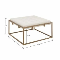 Coupon 😉 Madison Park Orrell Ivory Square Shape Tufted Upholstered Metal Base Ottoman/Coffee Table 🔥 -Madison Park Sales unnamed file 3005