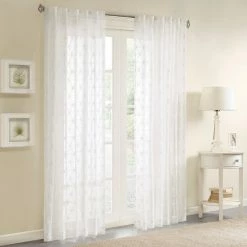 Alternative view of Budget 👏 Madison Park Kida Embroidered Sheer Curtain Panel 🛒