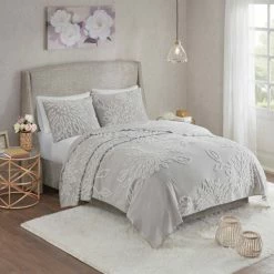 Buy 🤩 Madison Park Pansy Grey/ White Tufted Cotton Chenille Floral Coverlet Set ✨ -Madison Park Sales unnamed file 3109