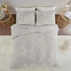 Buy 🤩 Madison Park Pansy Grey/ White Tufted Cotton Chenille Floral Coverlet Set ✨ -Madison Park Sales unnamed file 3110