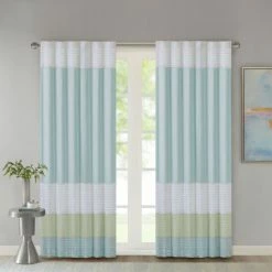 Best Pirce 🎁 Madison Park Chester Polyoni Pintuck Curtain Panel Green 🧨