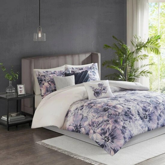 Cheap ๐ Madison Park Adella Purple 7 Piece Cotton Printed Comforter Set ๐คฉ 7 Cheap ๐ Madison Park Adella Purple 7 Piece Cotton Printed Comforter Set ๐คฉ - Image 5