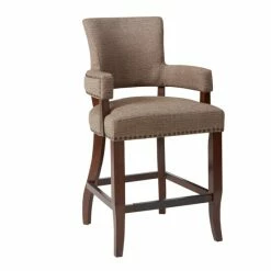 Best Pirce 🧨 Madison Park Parler Brown Arm 26-inch Counter Stool - 22.5"w X 24.5"d X 40.25"h 👏 -Madison Park Sales unnamed file 3214