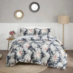Best Pirce 😉 Madison Park Kalina Dark Blue Cotton Printed Reversible Duvet Cover Set 😀 -Madison Park Sales unnamed file 3273