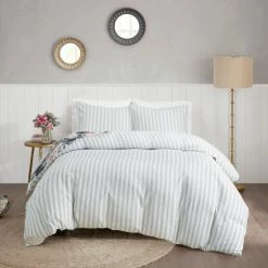 Best Pirce 😉 Madison Park Kalina Dark Blue Cotton Printed Reversible Duvet Cover Set 😀 -Madison Park Sales unnamed file 3274