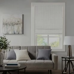 Cheapest ๐คฉ Madison Park Colm Basketweave Cordless Total Blackout Roman Shade Grey ๐