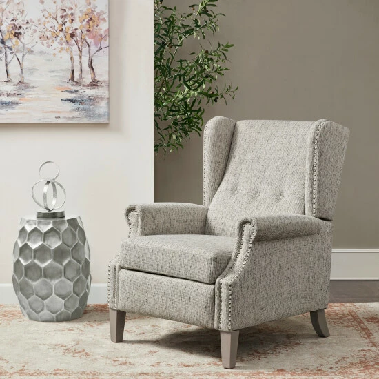 Best Pirce 🎉 Madison Park Parque Grey Push Back Recliner 😀 4 Best Pirce 🎉 Madison Park Parque Grey Push Back Recliner 😀 - Image 2