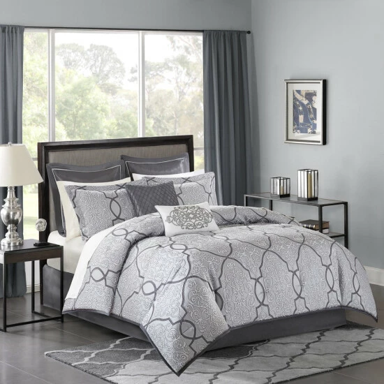 Best Sale ✨ Madison Park Anouk Silver Abstract 12 Piece Comforter Set ✔️ 3 Best Sale ✨ Madison Park Anouk Silver Abstract 12 Piece Comforter Set ✔️