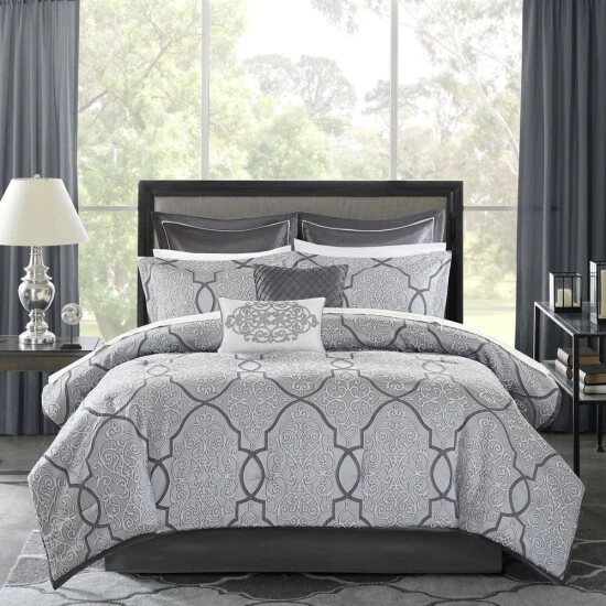 Best Sale ✨ Madison Park Anouk Silver Abstract 12 Piece Comforter Set ✔️ 4 Best Sale ✨ Madison Park Anouk Silver Abstract 12 Piece Comforter Set ✔️ - Image 2