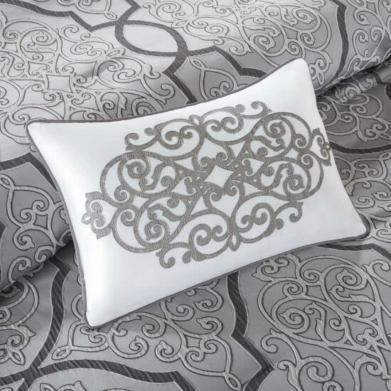 Best Sale ✨ Madison Park Anouk Silver Abstract 12 Piece Comforter Set ✔️ 7 Best Sale ✨ Madison Park Anouk Silver Abstract 12 Piece Comforter Set ✔️ - Image 5