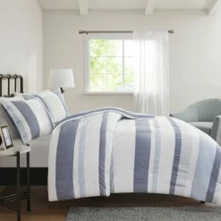 Best reviews of 🥰 Madison Park Levi Blue/ Natural 3 Piece Jacquard Duvet Cover Set(Insert Excluded) ⌛ -Madison Park Sales unnamed file 3352