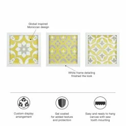 Deals 🔥 Madison Park Patterned Tiles Paper Printed With Gel 🧥 Coat And Framed Wall Decor 3 Piece Set 👍 -Madison Park Sales unnamed file 336