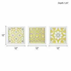 Deals 🔥 Madison Park Patterned Tiles Paper Printed With Gel 🧥 Coat And Framed Wall Decor 3 Piece Set 👍 -Madison Park Sales unnamed file 337
