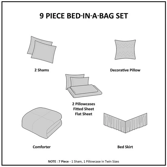 Best Pirce 🎉 Madison Park Essentials Nicolette Comforter Set With Cotton Bed Sheets ✔️ 9 Best Pirce 🎉 Madison Park Essentials Nicolette Comforter Set With Cotton Bed Sheets ✔️ - Image 7