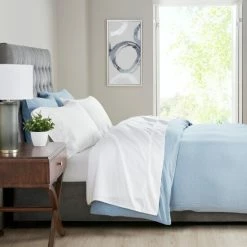 Buy 💯 Madison Park 525 Thread Count Cotton Blend Sheet Set Blue ✔️ -Madison Park Sales unnamed file 3458