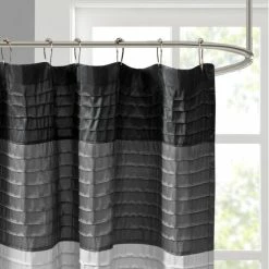 Discount 🥰 Madison Park Infinity Black Pieced Faux Silk Shower Curtain 🔔 -Madison Park Sales unnamed file 347