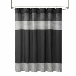 Discount 🥰 Madison Park Infinity Black Pieced Faux Silk Shower Curtain 🔔 -Madison Park Sales unnamed file 349