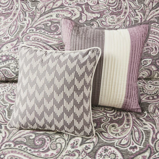 New π Madison Park Lira Printed Paisley 7 Piece Comforter Set Blue π 10 New π Madison Park Lira Printed Paisley 7 Piece Comforter Set Blue π - Image 8