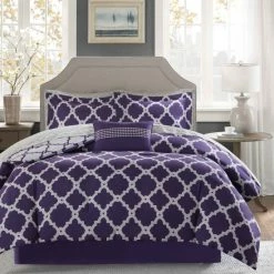 Coupon π Madison Park Essentials Concord Purple/ Grey Reversible Complete Comforter Set With Cotton Bed Sheets π