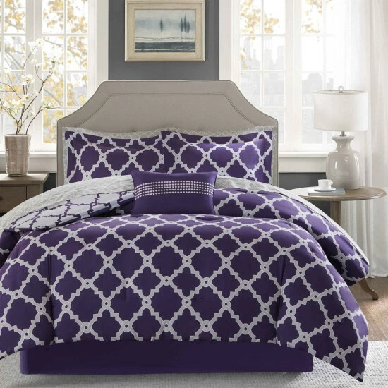 Coupon ๐ Madison Park Essentials Concord Purple/ Grey Reversible Complete Comforter Set With Cotton Bed Sheets ๐ 3 Coupon ๐ Madison Park Essentials Concord Purple/ Grey Reversible Complete Comforter Set With Cotton Bed Sheets ๐