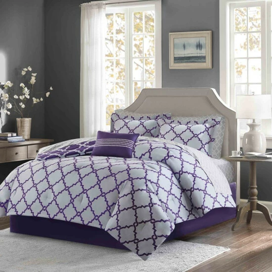 Coupon ๐ Madison Park Essentials Concord Purple/ Grey Reversible Complete Comforter Set With Cotton Bed Sheets ๐ 9 Coupon ๐ Madison Park Essentials Concord Purple/ Grey Reversible Complete Comforter Set With Cotton Bed Sheets ๐ - Image 7