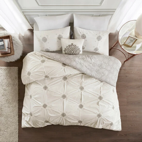 Coupon ⭐ Madison Park Edna Embroidered Cotton Reversible Duvet Cover Set Ivory ✔️ 3 Coupon ⭐ Madison Park Edna Embroidered Cotton Reversible Duvet Cover Set Ivory ✔️