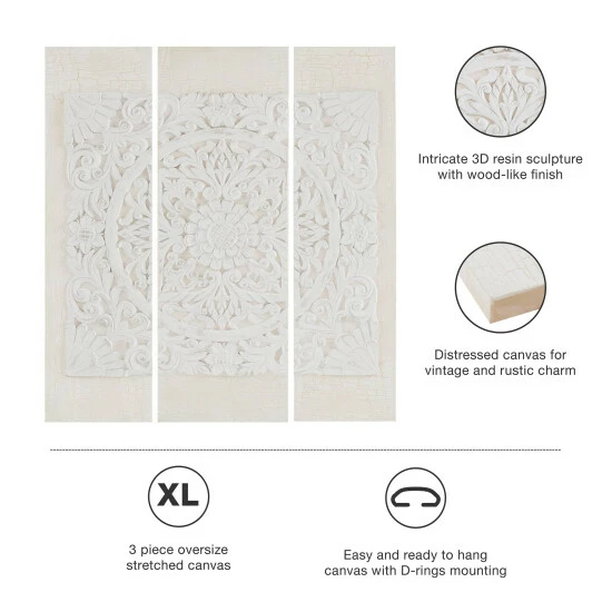 Best deal 🌟 Madison Park Mandala 3D Embellished Canvas 3 Piece Set 😉 5 Best deal 🌟 Madison Park Mandala 3D Embellished Canvas 3 Piece Set 😉 - Image 3