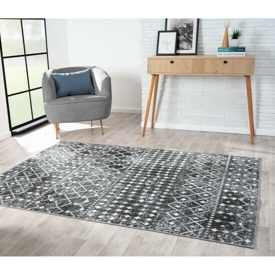 Cheapest 🌟 Madison Park Reese Moroccan Global Woven Area Rug Blue/cream 🎉 4 Cheapest 🌟 Madison Park Reese Moroccan Global Woven Area Rug Blue/cream 🎉 - Image 2