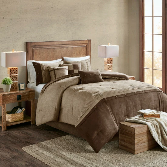 Coupon 🤩 Madison Park Westbrook 7 Piece Faux Suede Comforter Set Tan ✨ 4 Coupon 🤩 Madison Park Westbrook 7 Piece Faux Suede Comforter Set Tan ✨ - Image 2