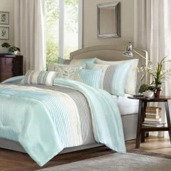 Alternative view of Best Pirce ❤️ Madison Park Eastridge Aqua 7-piece Comforter Set ❤️