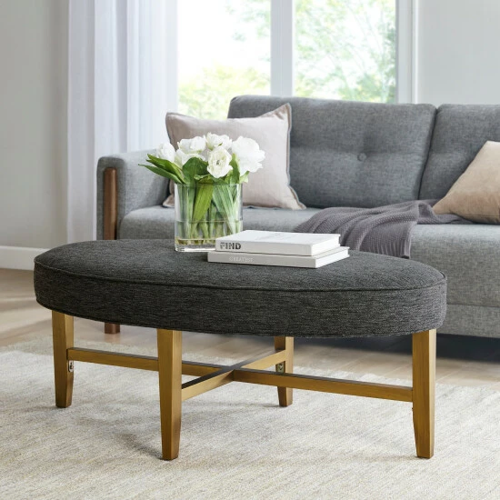 Brand new ๐ Madison Park Alina Dark Grey Oval Cocktail Ottoman ๐ 3 Brand new ๐ Madison Park Alina Dark Grey Oval Cocktail Ottoman ๐