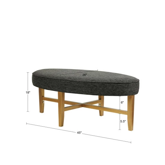 Brand new ๐ Madison Park Alina Dark Grey Oval Cocktail Ottoman ๐ 4 Brand new ๐ Madison Park Alina Dark Grey Oval Cocktail Ottoman ๐ - Image 2