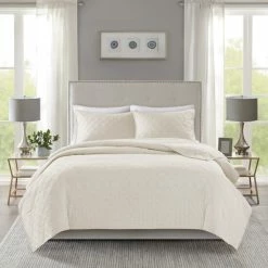 Alternative view of Discount 😀 Madison Park Remy Cream Quilted Coverlet Set ✨