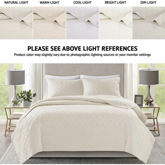 Discount 😀 Madison Park Remy Cream Quilted Coverlet Set ✨ 5 Discount 😀 Madison Park Remy Cream Quilted Coverlet Set ✨ - Image 3